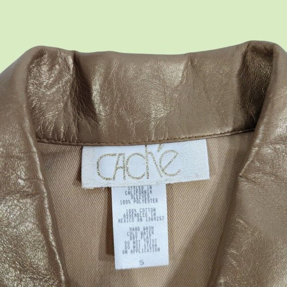 Cache Vintage Embellished Jacket‎ Pants Women's S Brown Studded Western - Picture 9 of 9